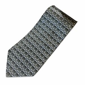 Zylos Platinum George Machado Silk Tie Mens Gray Silver Black Mermaid Scale